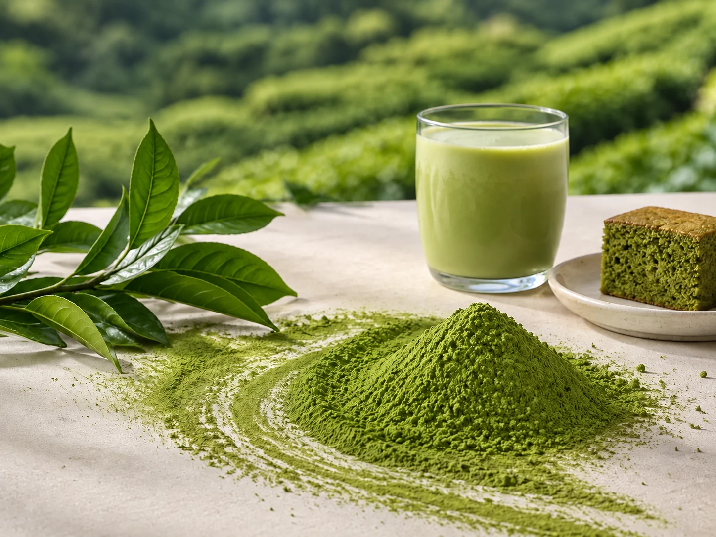 Matcha powder, tea leaves and matcha beverage for ingredient formulation